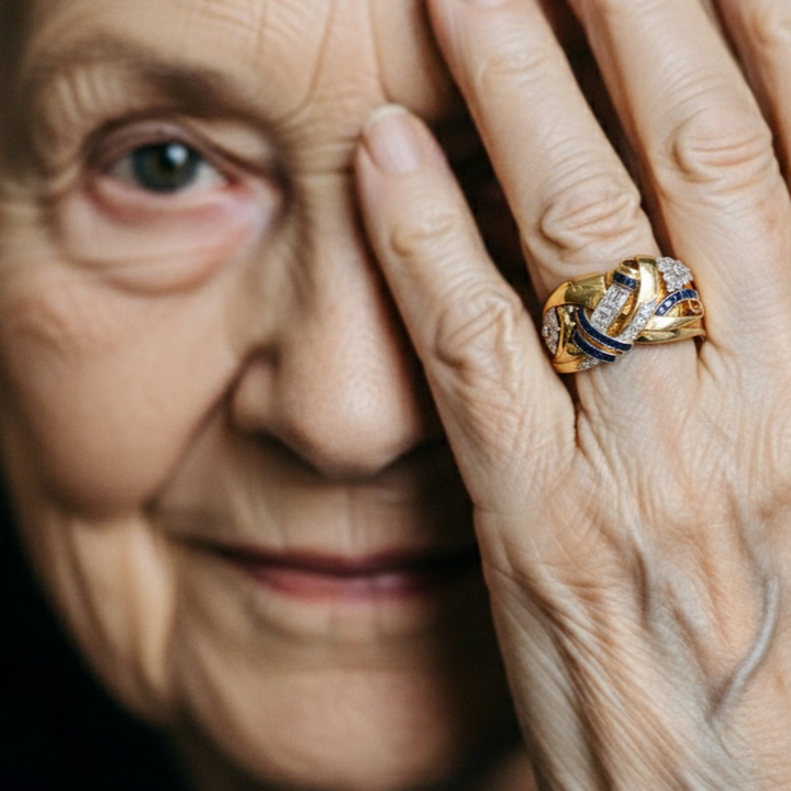 Gredzens Vintage ar zelta un zilas citrīna zirkoniju