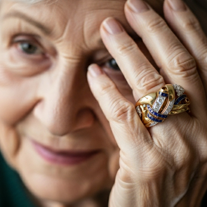 Gredzens Vintage ar zelta un zilas citrīna zirkoniju