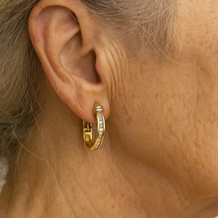 Vintage zelta un dimantu auskari