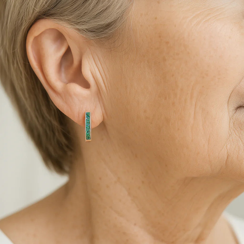 Smaragda un dimanta auskari zeltā