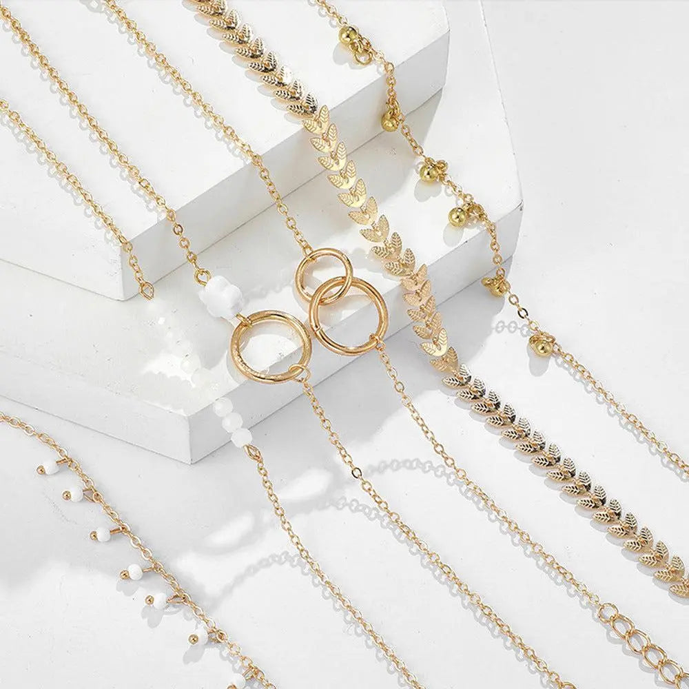 Boho zelta ķēžu komplekts